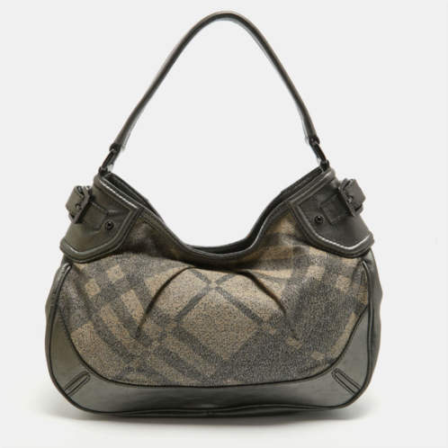 Burberry nova check lurex and leather fairby hobo