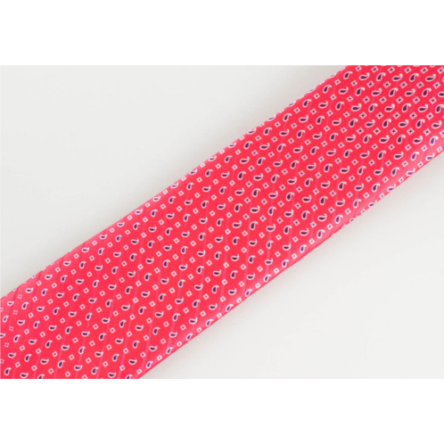 Battisti Napoli red with paisley pattern 100% silk satin neck tie