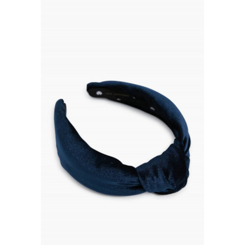 LELE SADOUGHI velvet knotted headband in navy