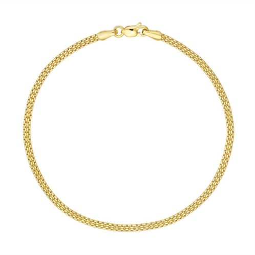 SSELECTS 14k solid yellow gold double curb box bismark bracelet