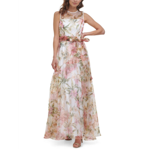 Eliza J womens floral belted maxi dress