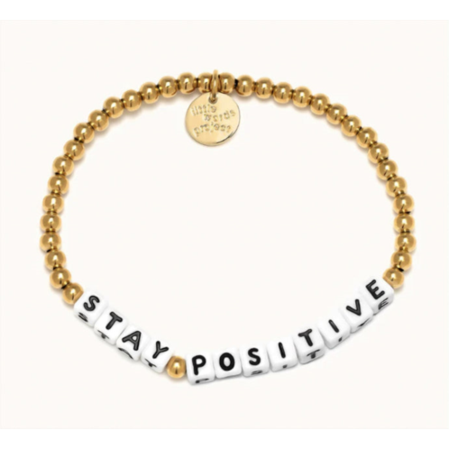 Little Words Project stay positive bracelet in gold