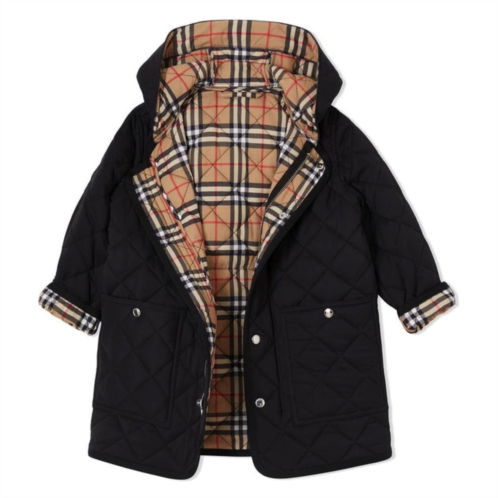Burberry black diamond quilted hooded jacket
