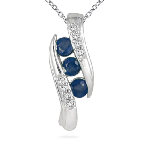SSELECTS channel set sapphire and diamond pendant in 10kt