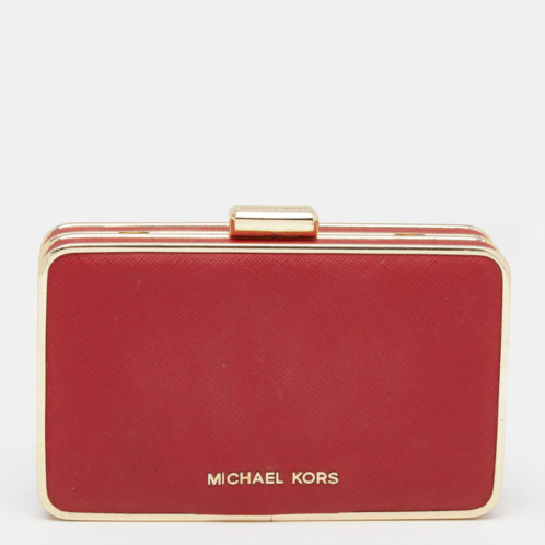 Michael Kors saffiano leather minaudiere clutch