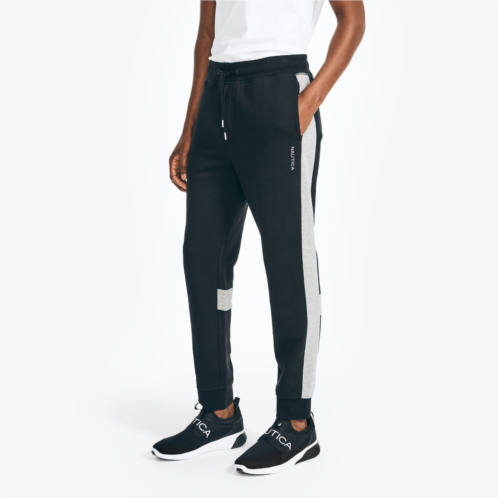 Nautica mens sustainably crafted side-stripe colorblock jogger