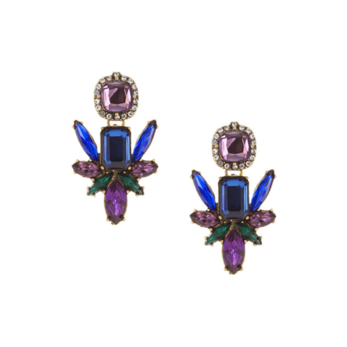 Sparkling Sage 14k plated resin & crystal drop earrings