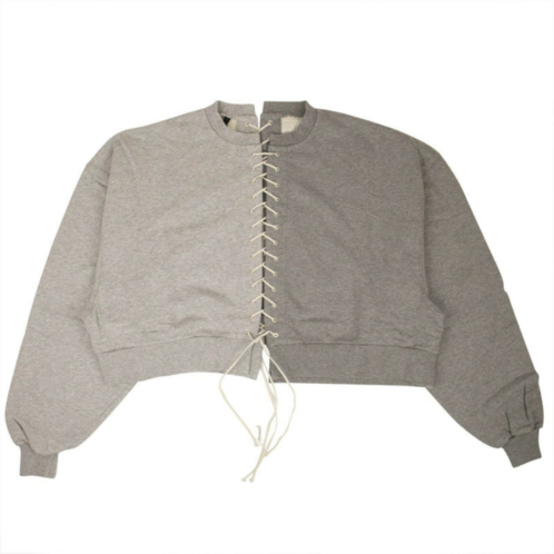 Unravel Project two tone lace up sweatshirt - gray