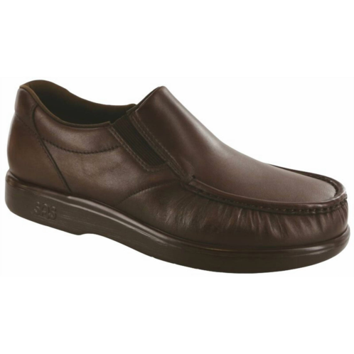 SAS mens side gore slip on loafer in brown