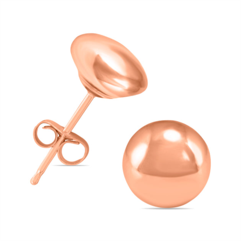 SSELECTS 14k rose gold 6mm button ball stud earrings