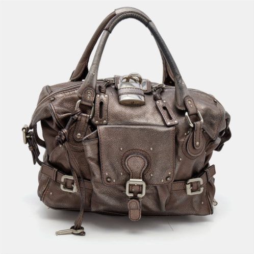 Chloe metallic leather paddington satchel