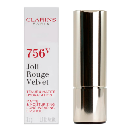 Clarins joli rouge velvet 756v guava longwear matte lipstick 0.1 oz