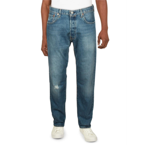 Levi Strauss & Co. mens distressed pockets straight leg jeans