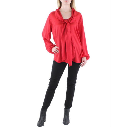 Bar III plus womens front tie bow blouse
