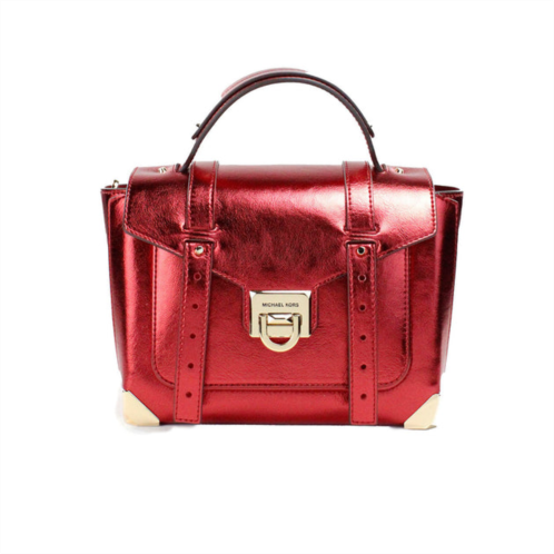 Michael Kors manhattan medium crimson leather top handle school satchel womens bag