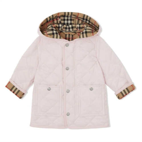 Burberry pink hooded padded coat