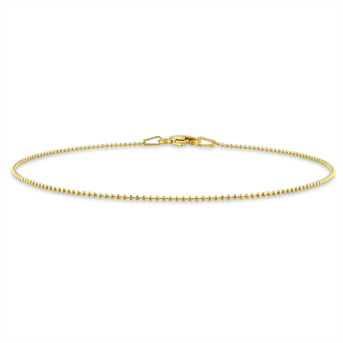 Mimi & Max 1mm ball chain anklet in yellow silver - 9 in