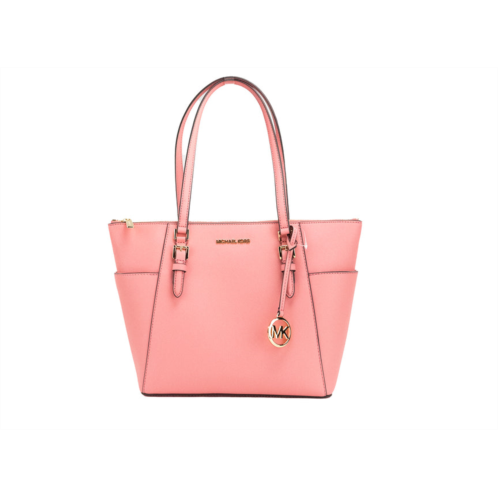 Michael Kors charlotte tea rose signature pvc tz shoulder tote handbag womens purse
