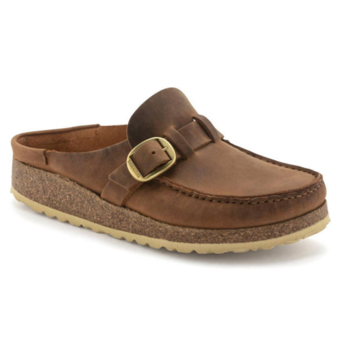 BIRKENSTOCK buckley oiled leather clogs (medium/narrow) in cognac