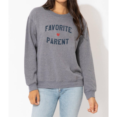 SUBURBAN RIOT favorite parent sweatshirt in heather grey