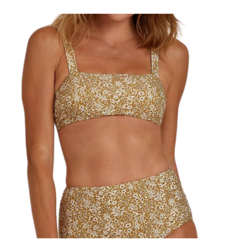 Rylee + Cru lany bikini top in golden ditsy