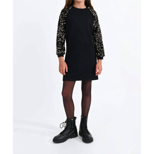 Mini Molly girl sequin dress in black