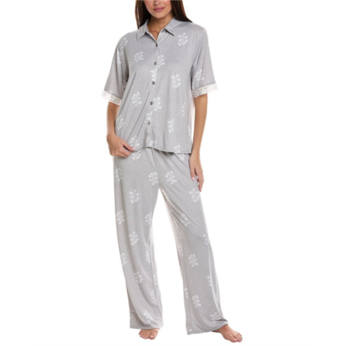 Splendid 2pc notch top & pajama pant set