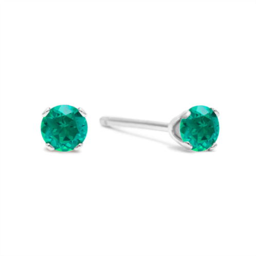 SSELECTS 5 point emerald stud earrings in sterling silver