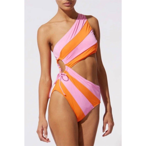 SOLID & STRIPED the randall one piece swimsuit in pink/clementine