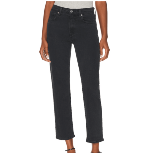 AGOLDE womens kye: mid rise straight crop jeans, pepper