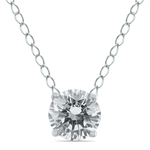 SSELECTS 1/4 carat floating round diamond solitaire necklace in 14k