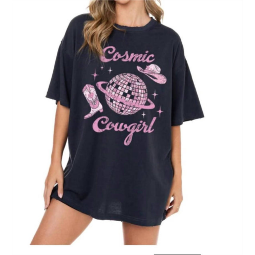 Zutter this cosmic cowgirl disco ball graphic t-shirt in black