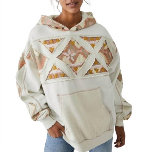 Free People nordic its a vibe hoodie in ivory combo