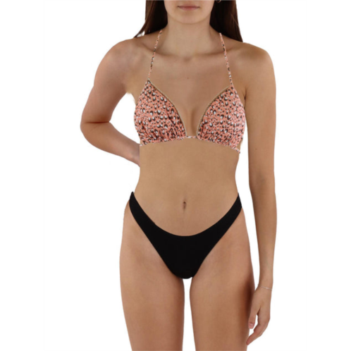 Luli Fama womens halter reversible bikini swim top