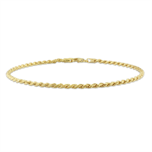 Mimi & Max 2.2mm rope chain bracelet in yellow silver-9 in