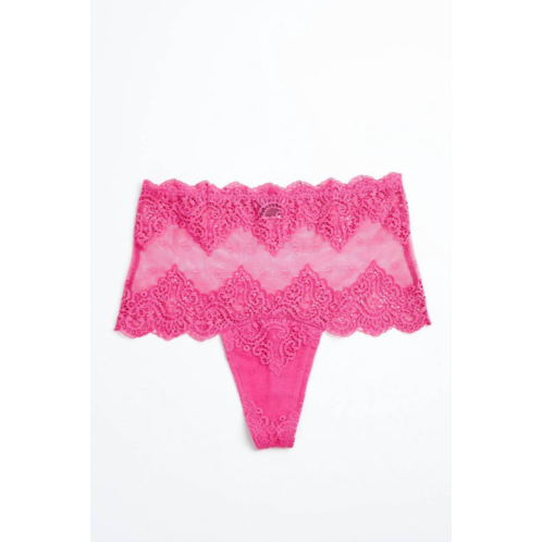 ONLY HEARTS so fine lace high cut thong in pink orchid