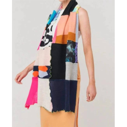 Brodie Cashmere patchwork scarf in mix throw