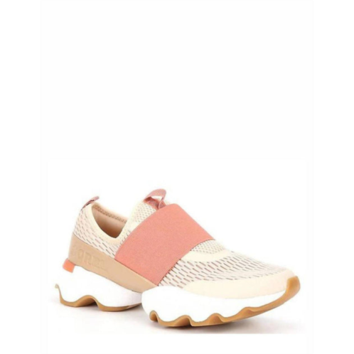 SOREL womens kinetic impact strap sneaker in nova sand, paradox pink