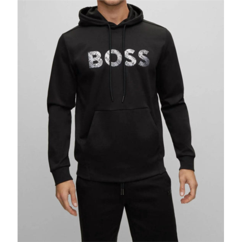 Hugo Boss soddy mirror logo hoodie sweatshirt in black