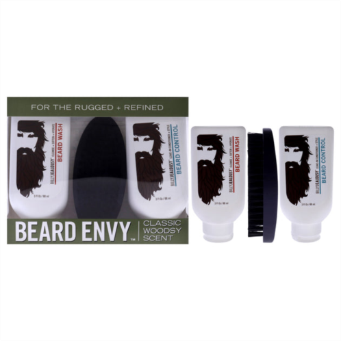 Billy Jealousy beard envy kit by for men - 3 pc 3oz beard wash, 3oz beard control, brush