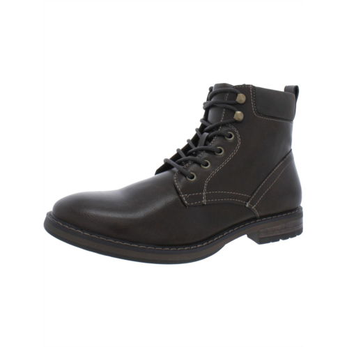 Club Room westin mens faux leather lace-up ankle boots