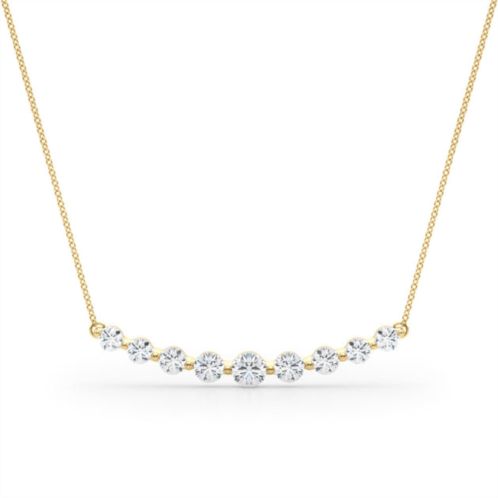 SSELECTS 1 carat tw 9 stone diamond bar necklace in 14k yellow gold