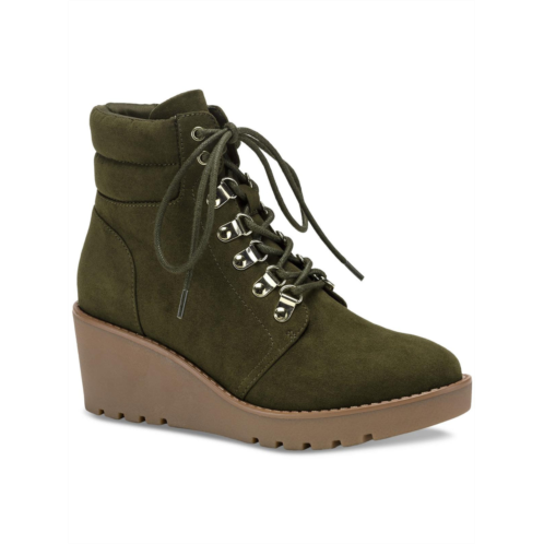 Style & Co. carmenn womens faux suede lace-up wedge boots
