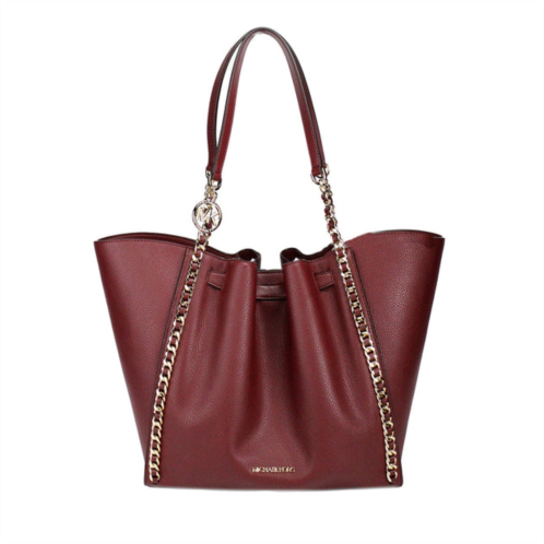Michael Kors mina large cherry leather belted chain inlay tote womens bag
