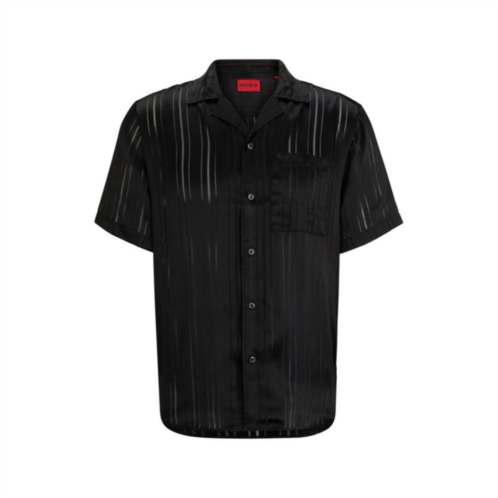 HUGO relaxed-fit shirt with burnout-print stripes