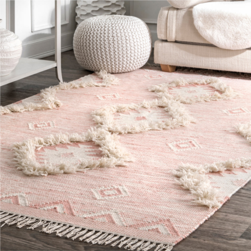 NuLOOM savannah moroccan fringe textured wool area rug