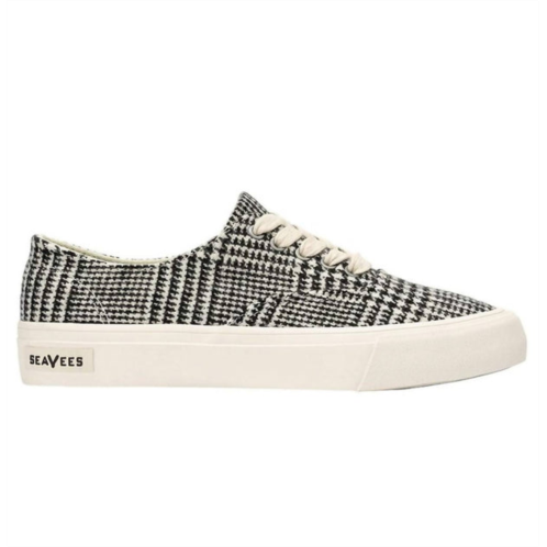SeaVees womens legend sneaker highlands in black/white woven houndstooth