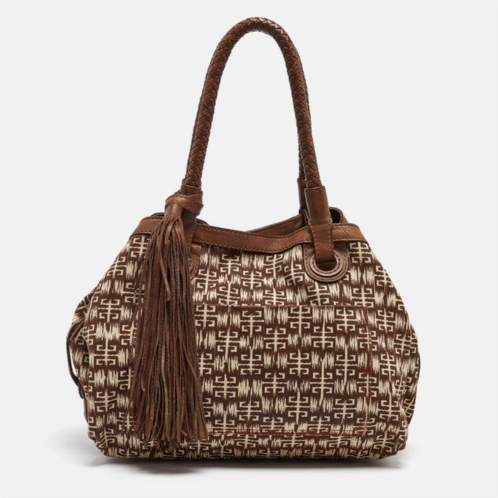 Givenchy signature canvas and leather braided handle shoulder bag
