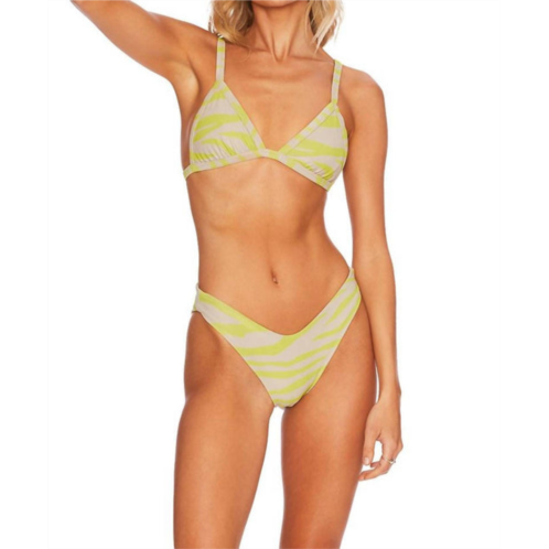 Beach Riot mika top in taupe yellow zebra