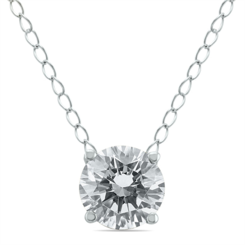 SSELECTS 1/3 carat floating round diamond solitaire necklace in 14k